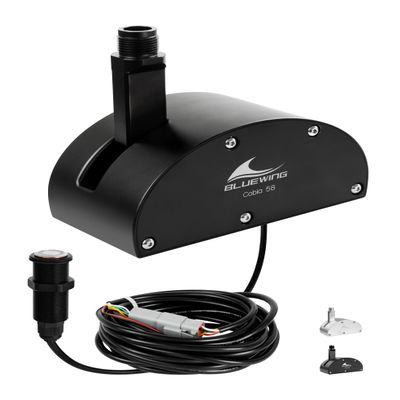 BLUEWING Auto Antenna Mount Cobia 58 with Button Adjustment 6061 Aluminum Alloy Antenna Mount Base for Fishing Boat, Black