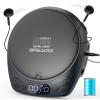 Portable CD Player with Headphones, Rechargeable Discman CD Player for Car & Home, Small CD Players Portable with 60s Anti-Skip, Supports CD/MP3/WMA/TF Card/AUX, Backlit/Lock/Programmable/Timer view 1
