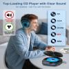 Portable CD Player with Headphones, Rechargeable Discman CD Player for Car & Home, Small CD Players Portable with 60s Anti-Skip, Supports CD/MP3/WMA/TF Card/AUX, Backlit/Lock/Programmable/Timer view 2