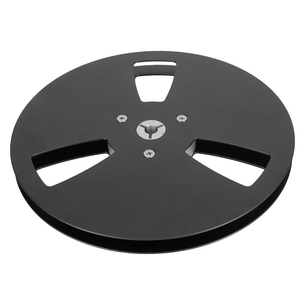 7 Inch x 1/4 Inch Empty Take Up Reel - Aluminum Alloy/Metal Universal Open Audio Reel for Recording, Small Hub with 3 Holes, Compatible with NAB, Available in Red/Gold