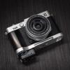 Wood Wooden Aluminum Alloy L Hand Grip Base Plate for Fuji Film XE5 Camera (Ebony + Silver Base (Weight: 64g)) view 3