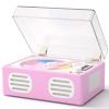 Portable CD Player with Speaker, Retro CD Player with Bluetooth Input and Output, CD Players for Home with Led Display, Headphone Jack, USB & AUX Playback, Built-in HiFi Stereo, Pink view 1