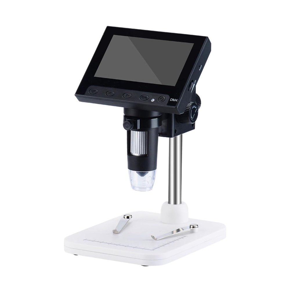 1000X Digital Jewelry Microscope - 4.3 Inch LCD Screen, Soldering Microscope, 8 LED Lights for Coins, Diamonds, Circuit Board Testing, Watch Repair, Textile Industry