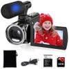 Rumyums Video Camera Camcorder UHD 4K 48 MP Vlogging Camera Recorder 3.0 Inch IPS Screen 18X Zoom Camcorders Camera with Microphone for Kids,Teens,Students,Beginners (Black) view 1