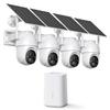 ELYSOO Solar Security Cameras Wireless Outdoor, 64GB Local Storage, 2K/4MP Home Security Camera System, 4-Cam Kit, 2.4G & 5GHz WiFi, PIR Motion Detection, 360 View view 1