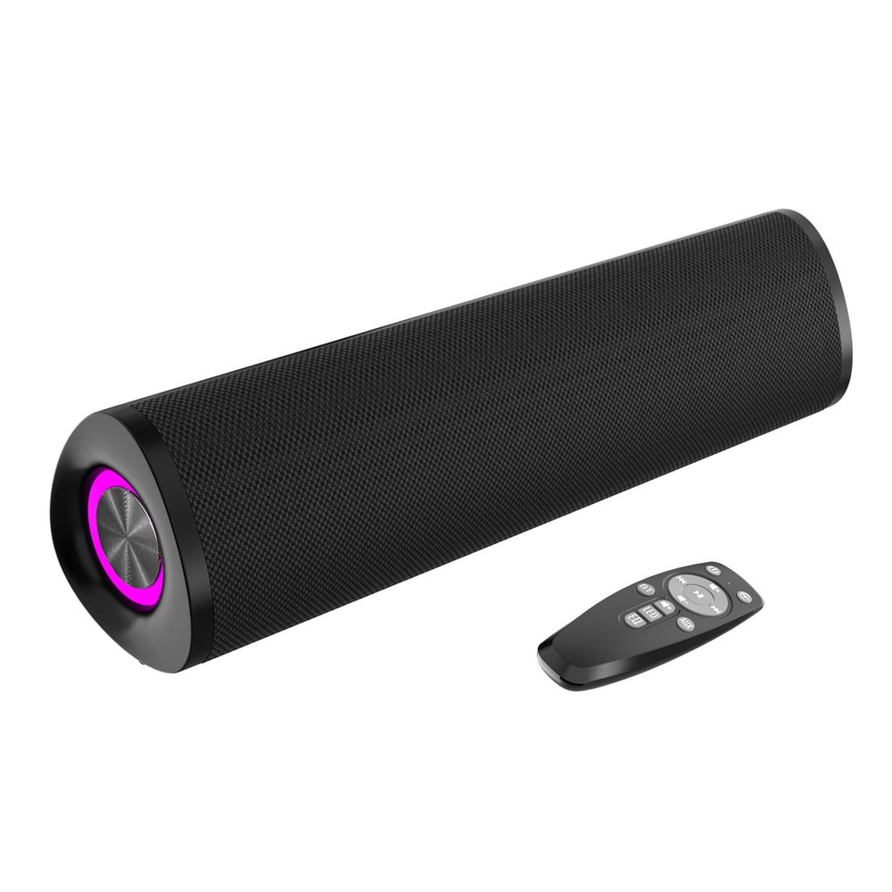 Jierben Sound Bar with 2.0CH 60W Peak Power, Bluetooth 5.3, 3 EQ Modes & Colorful RGB Lighting Sound Bar for Smart TV & Speaker Bar for TV for Enhanced Home Audio