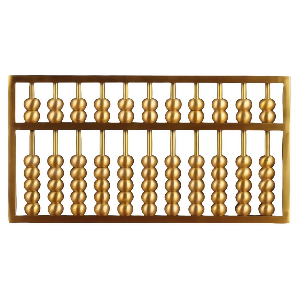 Top Brass Chinese Abacus, Chinese Decor & Gifts, Oriental Traditional Calculators (13 in)
