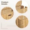 Cord Organizer Basket, Cable Management Box, Desktop Power Strip Storage with Sectioned Interior, Rectangular Weave Design, Basket to Stow Cords, Pp, for Home Office view 3