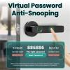 HABCGYUR Smart Door Handle. Fingerprint Door Lock Digital Electronic with Password/Key/APP Remote Unlocking(Black) view 2