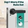 HABCGYUR Smart Door Handle. Fingerprint Door Lock Digital Electronic with Password/Key/APP Remote Unlocking(Black) view 3