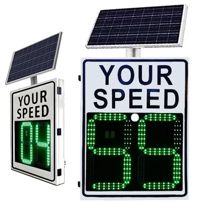 ZWJABYY Solar Powered Radar Detector Sign,LED Feedback Board >100000H Lifespan for 2-4 Lanes Roads White-2028in