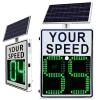 ZWJABYY Solar Powered Radar Detector Sign,LED Feedback Board >100000H Lifespan for 2-4 Lanes Roads White-2028in view 1