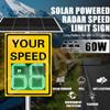 ZWJABYY Solar Powered Radar Detector Sign,LED Feedback Board >100000H Lifespan for 2-4 Lanes Roads White-2028in view 2