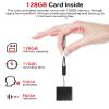 128GB Digital Voice Recorder, Rechargeable Audio Voice Activated Recorder  Perfect for Recording Lectures, Meetings, Conversation and Interviews MicroSD Card (128GB Black) view 3