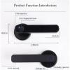 HABCGYUR Smart Door Handle. Bedroom Wooden Door Smart Fingerprint Lock One-k to Open Office Home Anti-Theft Door Lock Ball Handle Lock view 3