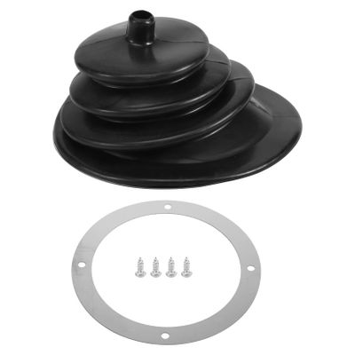 for Mr Gasket 1651 Shifter Boot Small Round Black Rubber 5.250 Inch Round Plate Gear Stick Shift Knob Cover Boot Gaiter, 500191377