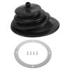 for Mr Gasket 1651 Shifter Boot Small Round Black Rubber 5.250 Inch Round Plate Gear Stick Shift Knob Cover Boot Gaiter, 500191377 view 1