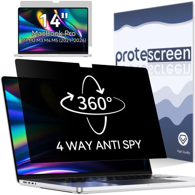 360 Privacy Screen for MacBook Pro 14 Inch (2021-2026, M1, M2, M3, M4, M5), 4 Way Privacy Anti Glare Blue Light Filter Shield Film Anti Spy Laptop Protector for Mac 14.2In Computer