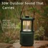 Dreamwave Conqueror Lantern Speaker, 30W RMS / 60W Max Portable Outdoor Camping Bluetooth Speaker with Light, 29H Playtime, IP66 Waterproof Dustproof, Bass & Treble EQ, TWS Stereo, Forest Green view 3