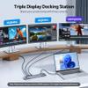 Acer Docking Station 3 Monitors, 11-in-1 Laptop Docking Station Stand with DP 8K + Dual HDMI 4K@60Hz, Ethernet, 10Gbps Data, 100W PD, SD/TF, USB C Dock with Detachable Cable for Acer/Dell/Mac/HP view 3