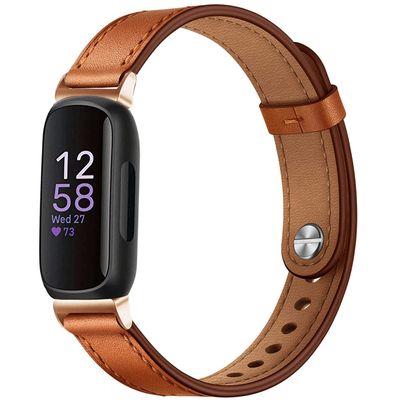 Leather Band for Fitbit Inspire 3/2/1 Bands Adjustable Sport Replacement Straps for Women & Men