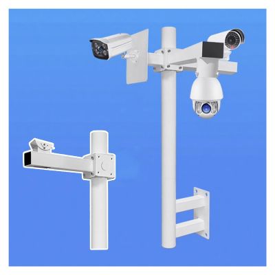 1.6-6.6ft Extra-long Security Camera Pole, Surveillance Stand, Camera Mounting Pole Camera Bracket for Warehouse/Street/Yard, Galvanized Steel Pipe(B,2m/78.7 in)