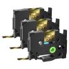 GREENCYCLE Compatible for Brother P-Touch Label Tape TZe-821 9mm 0.35" Laminated Gold TZe821 TZ-821 TZe TZ 3/8 inch Black on Gold Label Tape for PT-D210 PT-D400 PT-D450 PT-D600 PT-D200, 3 Pack view 1