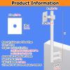 1.6 3 4 5 6.6ft Universal Security Camera Pole Outdoor, Overlength Surveillance Camera Poles, Solar Panels/Camera Mounting Bracket Pole for CCTV/IP(ligjt grey,3 3/10 ft(100cm)) view 2