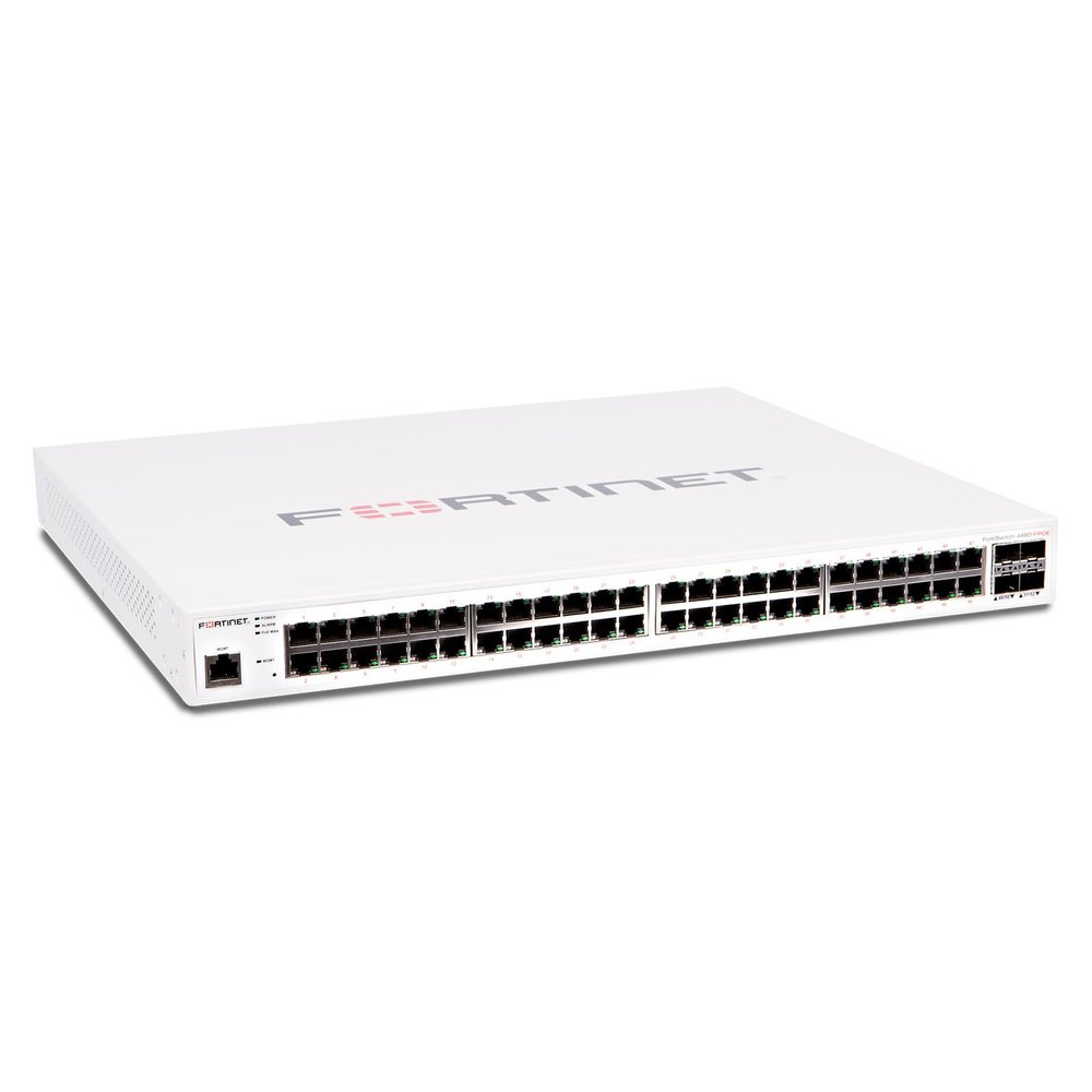 Fortinet FortiSwitch FS-448D-FPOE [448D-FPOE] 48-Port PoE Managed Switch [No License] w/ Dual PSU (Renewed)