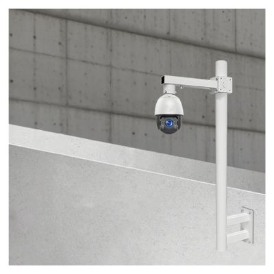 19.7 39.4 47 59 78.7in Wall-mount Surveillance Camera Pole, Universal Outdoor Pole for Security Cameras, Street Light Pole Easy Install & Disassemble(Light Coffee,2m-6 3/5 ft)