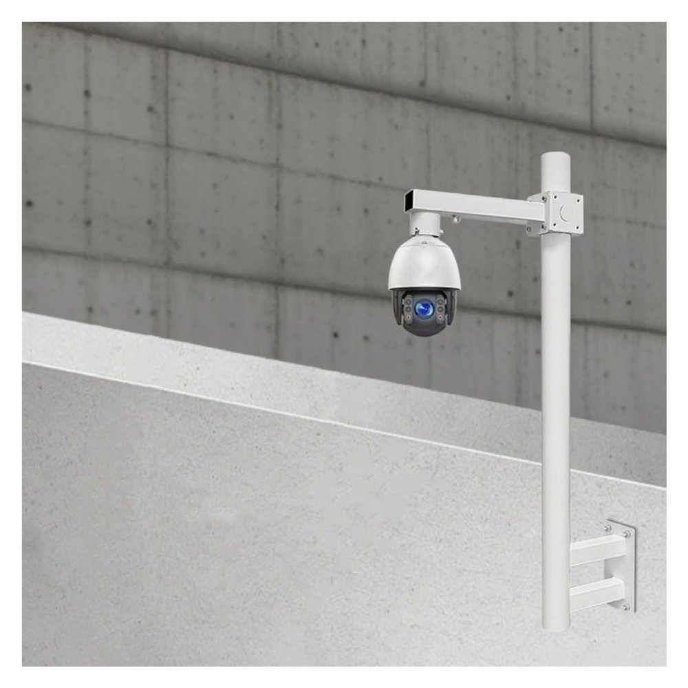 19.7 39.4 47 59 78.7in Wall-mount Surveillance Camera Pole, Universal Outdoor Pole for Security Cameras, Street Light Pole Easy Install & Disassemble(Light Coffee,2m-6 3/5 ft)