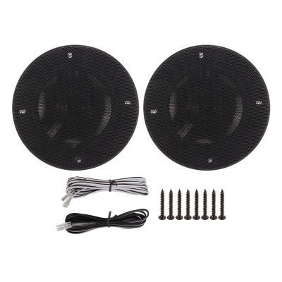 2Pcs Car Speaker, 5 Inch Round Universal 160W Audio Tweeter, High Efficiency 91dB Sensitivity, 4 Ohm Impedance for Clear Sound, with Speaker Cover and Screws, Excellent