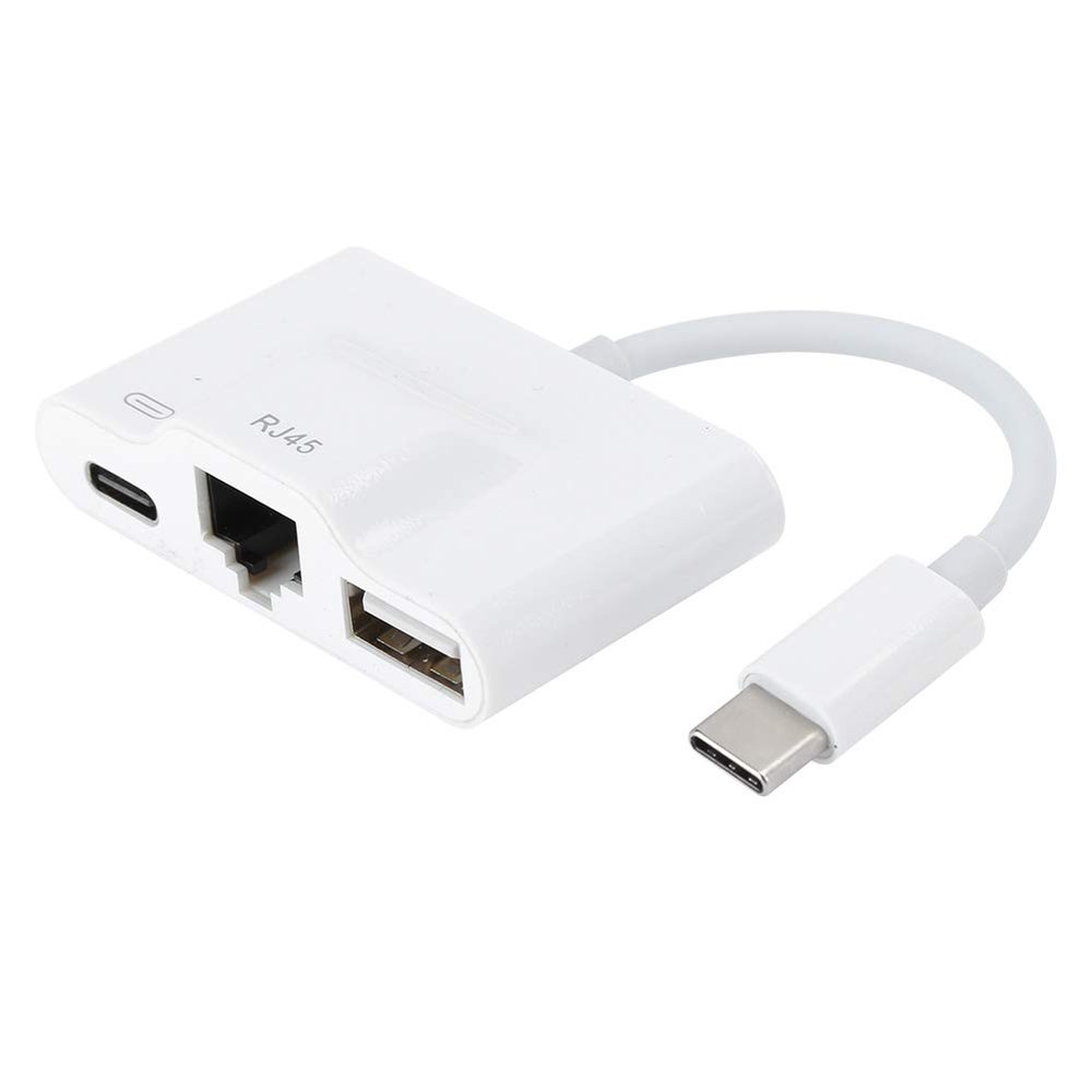 USB C to Ethernet Adapter, Wired Network Card for Computers and Tablets, RJ45 LAN Port with 90Mbps High Speed, Plug and Play, Compatible with MacBook Pro, Pro,