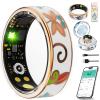 2025 New Oracle Smart Ring for Women Men, Smart Ring with 24/7 Heart Rate Blood Oxygen Blood Pressure Sleep Monitoring Step Counting Ip68 Waterproof No Monthly Fees (Charging Case, Enamel Gold, #13) view 1