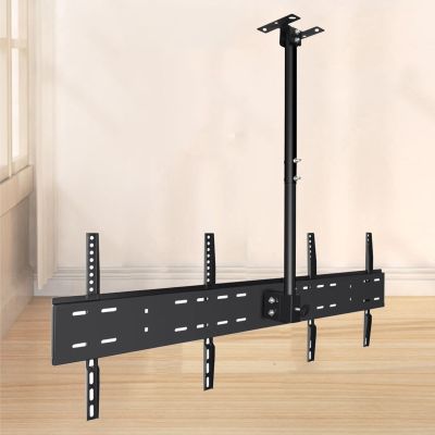LWJQRSP Ceiling TV Mount Bracket - Tilt and Rotatable TV Stand for 32-40 Inch TVs,Holds Two Screen,Teles Height Adjustment TV Mount,Max VESA 400x400mm,715,1014mm