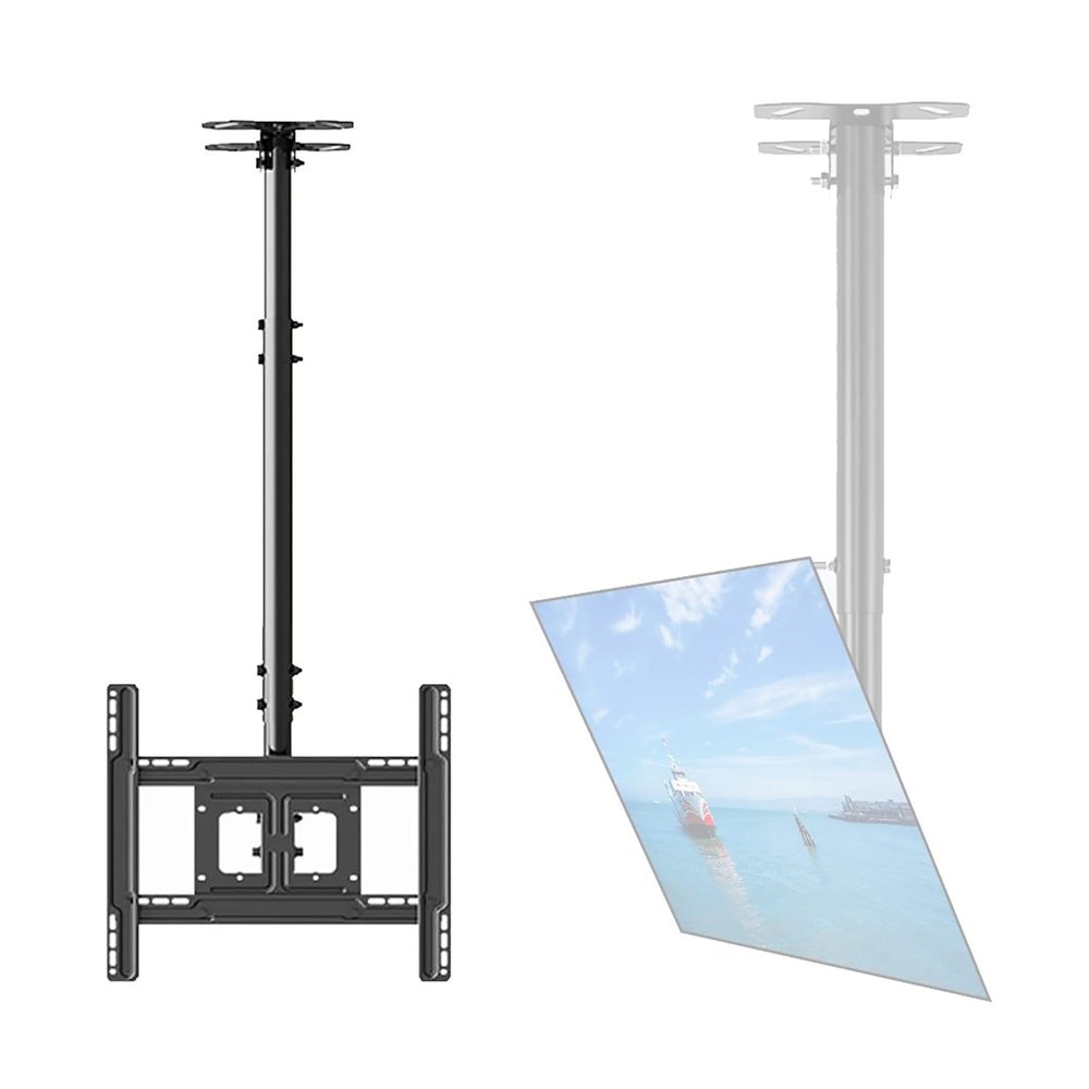LWJQRSP TV Stand TV Ceiling Mount TV Bracket Fits Most 32-70 Inch LED Plasma Panel Display Adjustable Height Telescoping Tilt and Swivel Max 600x400mm,0.5-1m