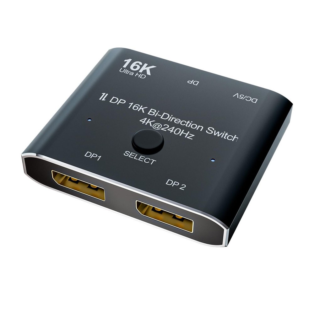 4K@240Hz DisplayPort 2X1 Video Switcher Supports 16K Resolution 4K240Hz Two Directional Conversion DisplayPort Switcher
