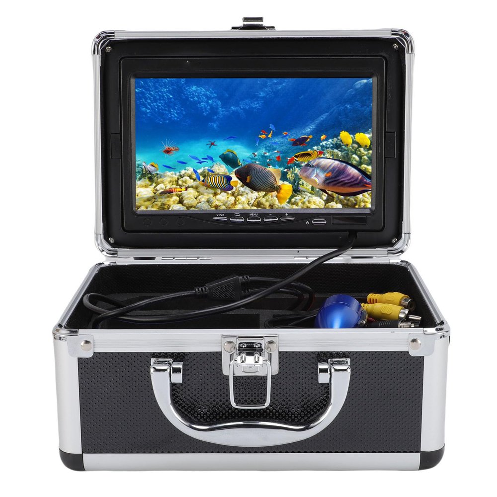 Heayzoki Underwater Fishing Camera, 5MP 1080P HD 195 Degree Wide Angle Lens 7 Inch Screen Fish Finder with 20m Cable, for Ice Fishing Shore Fishing Aquaculture (US Plug)