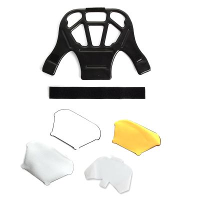 Flash Diffuser Reflector Kit with Transparent Cover Holder & Magic Strap Fit for Canon 580EX 550EX 540EZ 430EZ Cameras
