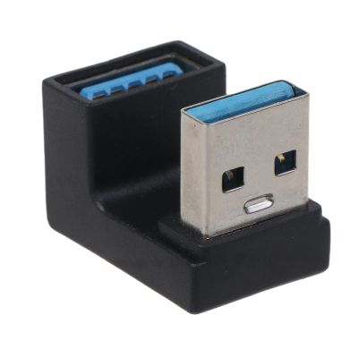 5Gbps Up & Down 180 Degree Angled USB 3.0 Adapter A Male to Female Extension Connector Work for LTE to Powerbank Up Down