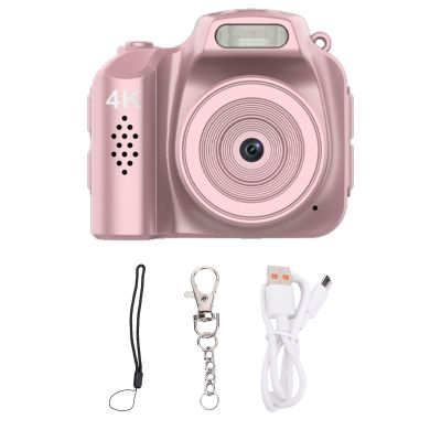Bewinner 4K Small Digital Camera, HD 64MP Compact Digital Camera with Fill Light & 19 Types Retro Filters, Travel Cameras for for Kids Teens Adult Beginner Students Photography (Pink)