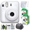 FUJIFILM INSTAX MINI 12 Instant Camera Clay White Bundle with Instant Film 40 Photo Sheets with Camera Case and Accessories Ideal Gift for Kids, Teenage Girl & Adults view 1