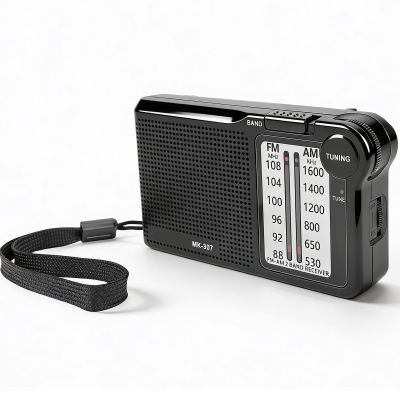 Zunate Portable AM FM Radio, Rechargeable Portable Transistor Pocket Radio with Headphone Jack, Compact Handheld Radio with Strong Signal Reception and Clear Sound for Study, Work (Silver)