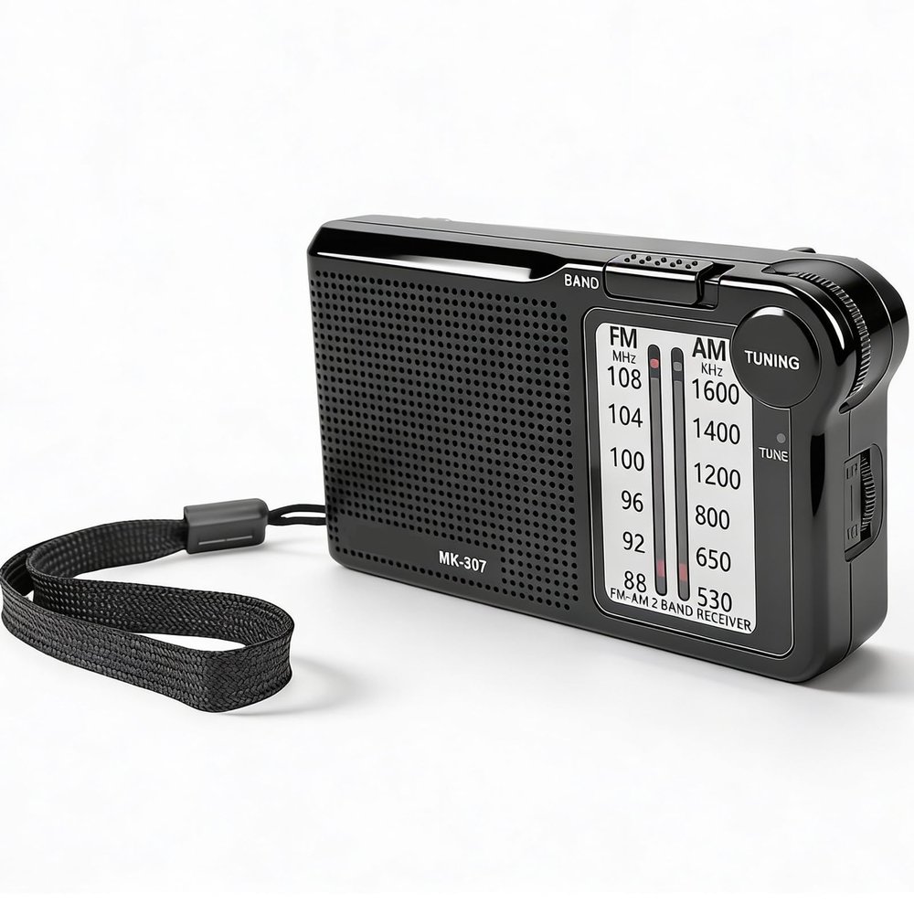 Zunate Portable AM FM Radio, Rechargeable Portable Transistor Pocket Radio with Headphone Jack, Compact Handheld Radio with Strong Signal Reception and Clear Sound for Study, Work (Silver)