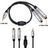 1/4 to 3.5mm Headphone Adapter 3.5mm /8" TRS Stereo Male to 2/4 Inch 6.35mm Stereo Female Y Splitter 0.5m view 2