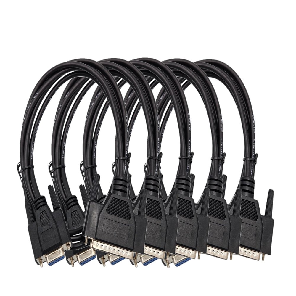 MICRO CONNECTORS 6 Feet at Modem Serial (DB9 Female to DB25 Male) Cable Black (5-Pack) (M02-116-5P)