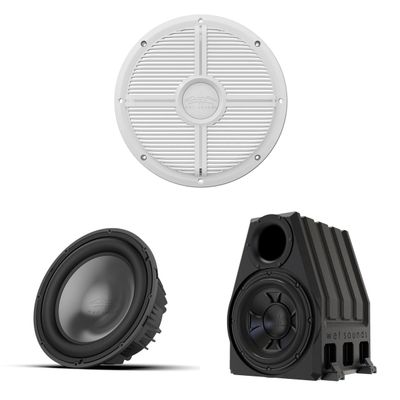 Wet Sounds REVO 12 HP S4 V3 Subwoofer with XW-W Grille V3 and PORTED-12-ENC Enclosure