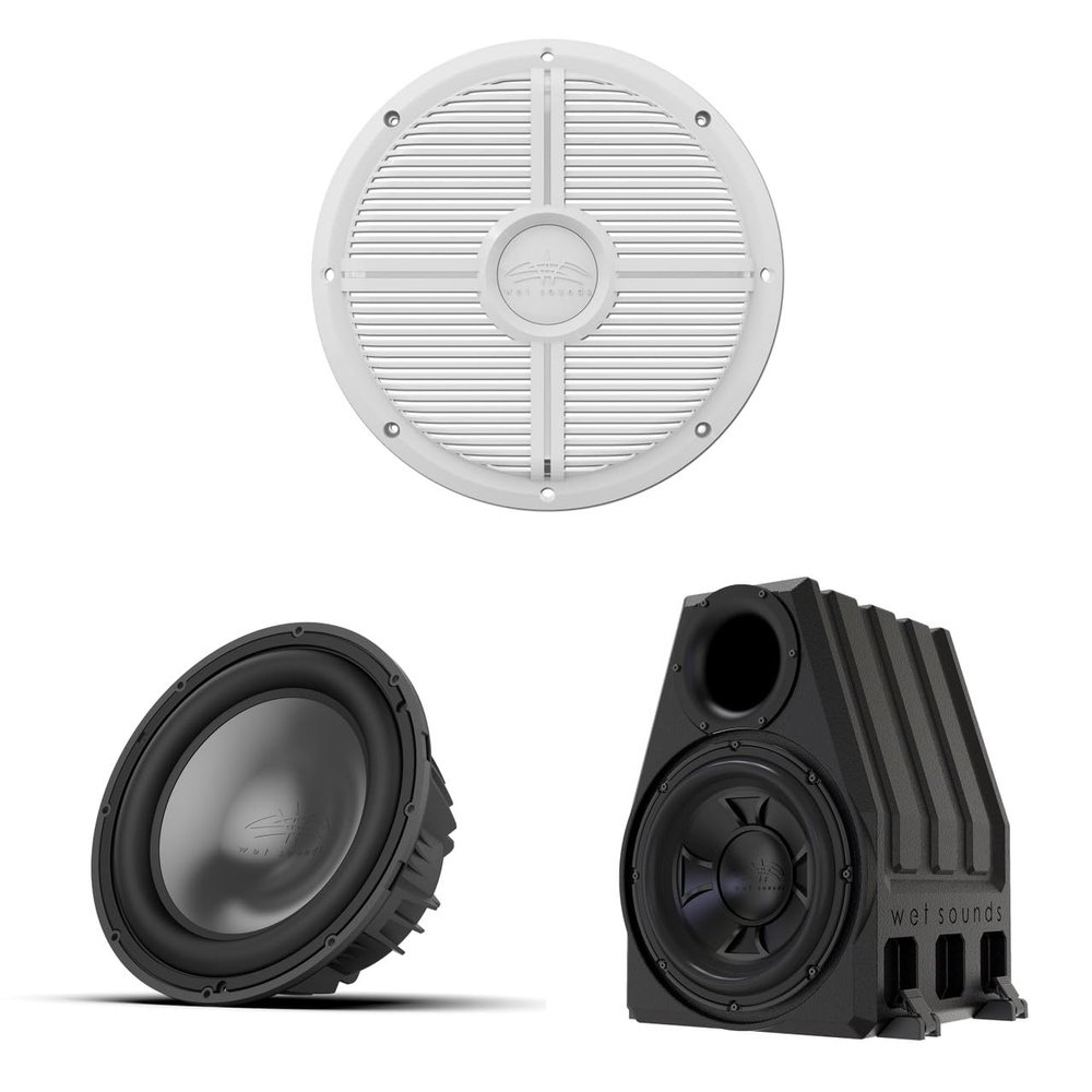 Wet Sounds REVO 12 HP S4 V3 Subwoofer with XW-W Grille V3 and PORTED-12-ENC Enclosure