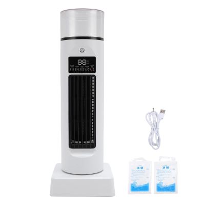 banapoy Desktop Tower Fan, USB Table Bladeless Tower Cooling Misting Fan, 6 Speeds, 6H Timing, 7 Color Night Light, 2 Ice Pack, Humidifier for Bedroom Dormitory