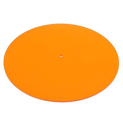 Hamwesh Acrylic Mat Slipmat, Precision Machined Anti-Static with 12 Inch Swivel Platforms for 33 1/3RPM 45 RPM Records (Transparent Orange)